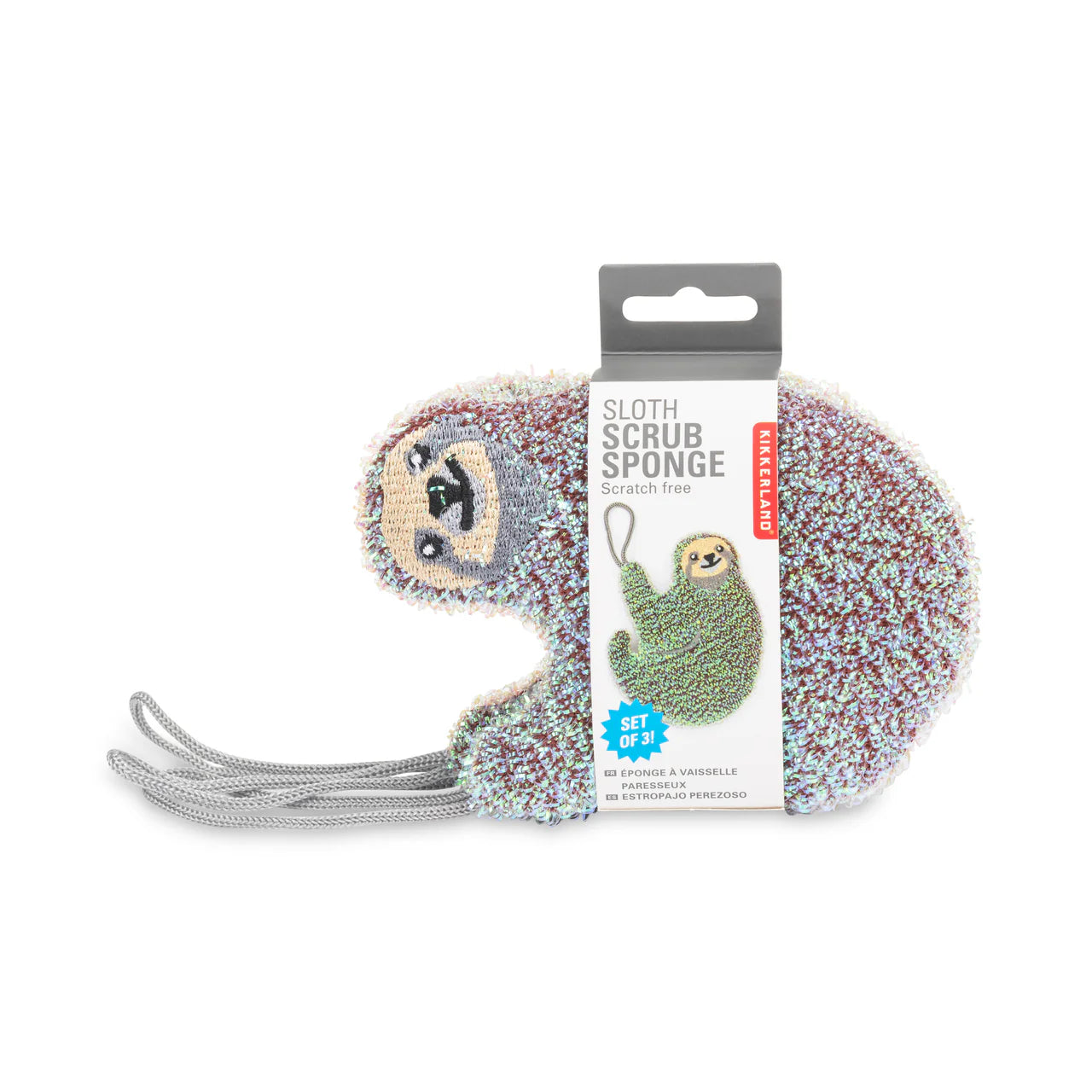 Kikkerland Sloth Sponge Set of 3