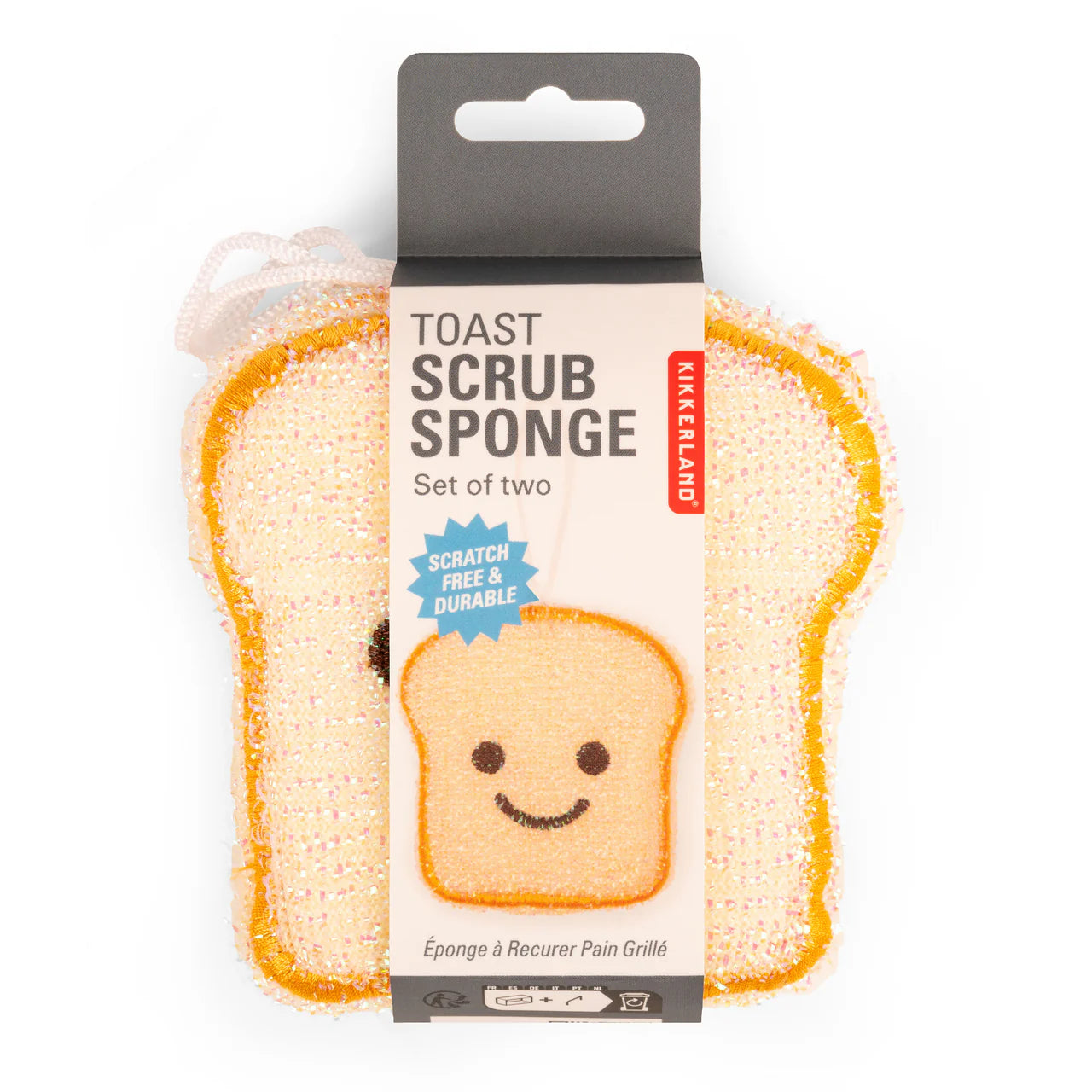Kikkerland Smiling Toast Sponge Set of 2 (CU380)