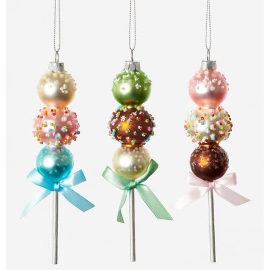 Glass Triple Cake Pop Ornament (3 Colors) (CG0372)