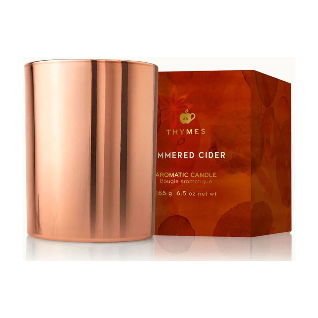 Thymes Simmered Cider Metallic Candle 6.5 oz