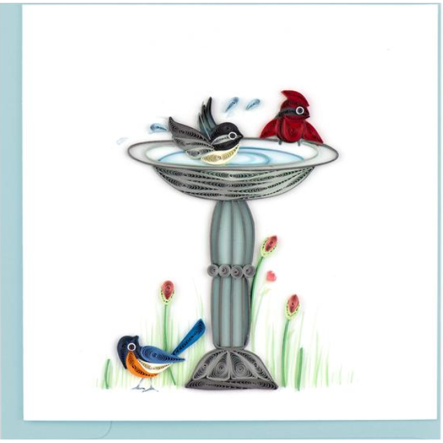 Bird Bath Quilling Card