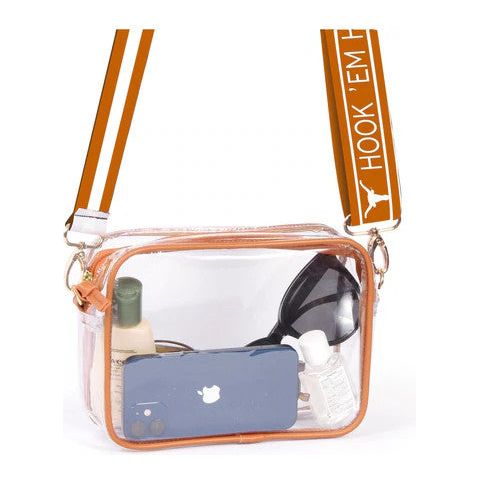 Texas Longhorn Clear Purse with 2 Straps (862-TEX-2STRAPS)