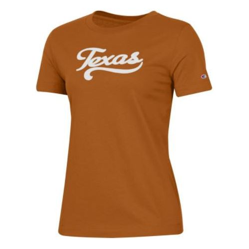 Texas Longhorn Ladies Felt Script Applique Tee (C6000475)