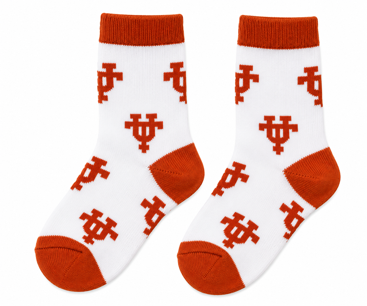 Texas Longhorn Allover UT Logos Crew Child Socks ( XCTG1-child)