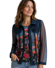 Damee Flower Garden Mesh Jacket and Tank Twin Set  (31453-Dnm)