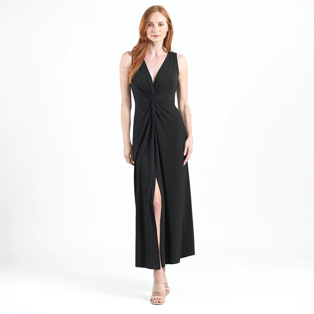 Clara Sun Woo Center Slit Maxi Dress(DR24)(Black)