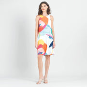 Clara Sun Woo Graphic  Floral Print Sleeveless Swing Dress(DR522P45)