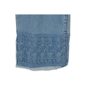 Thin Her Pull-On Tonal Embroidered Hem Crop Jeans (N13304PM) LT DEN