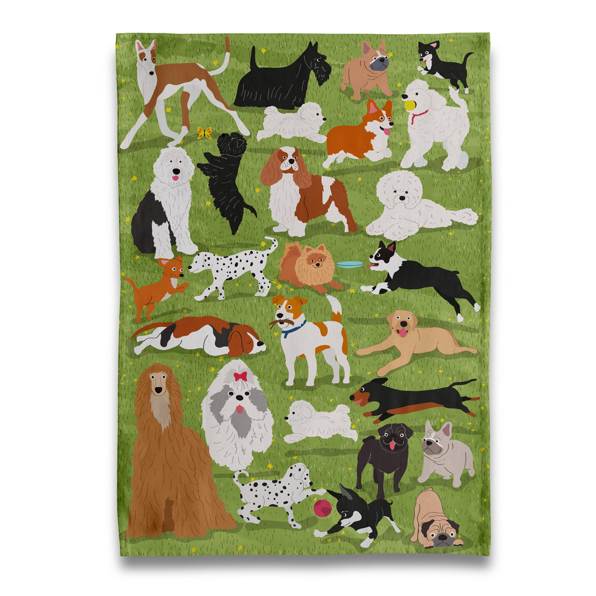 Naked Decor Dogs at the Park Tea Towel