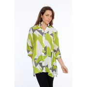 Lior Dora Lime Abstract Wire Collar Button Down Shirt