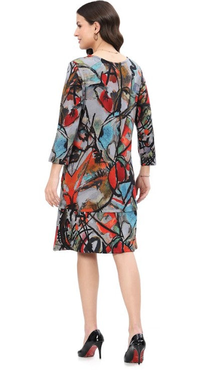 Parsley & Sage Dylan Abstract Print Dress (MULTI)