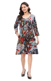 Parsley & Sage Dylan Abstract Print Dress (MULTI)