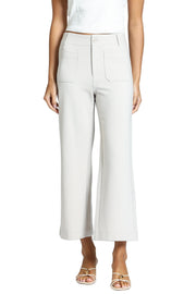 APNY Ponte Cropped Wide Leg Pant With Patch Pockets (E168) (Champagne)