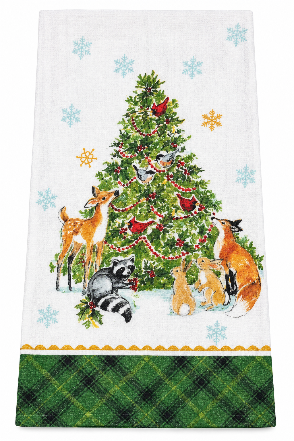 Kay Dee Animals Around The Christmas Tree By Susan Winget Dual Purpose Towel (H8336)