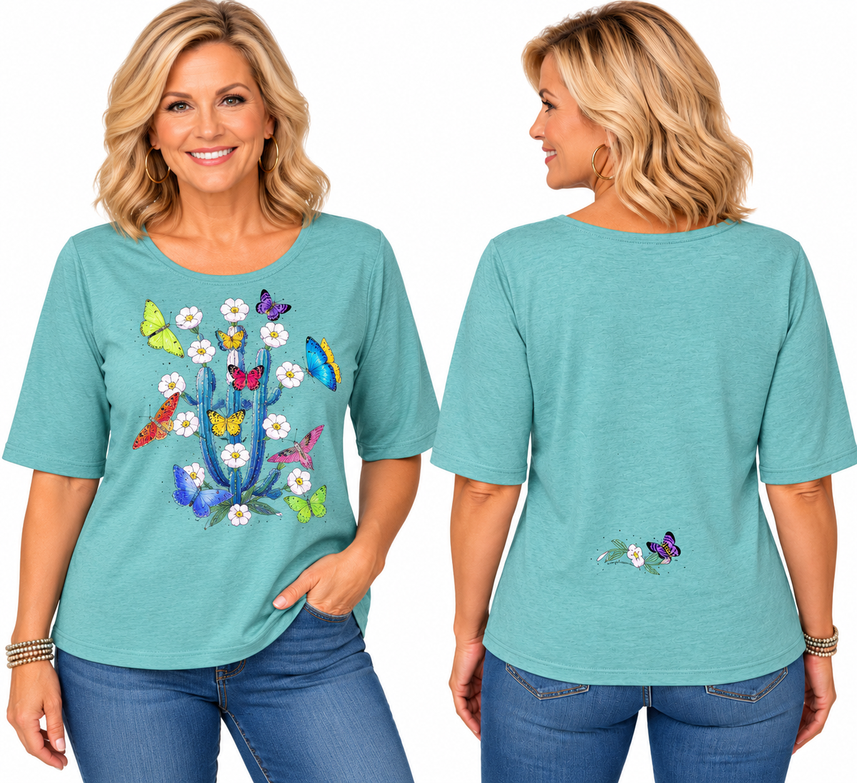 Sabaku Transformations  Elbow Sleeve Tee (447HBAebt) (Heather Blue Agave)