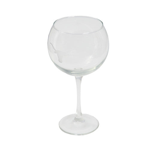 Texas Longhorn Etched Red Wine Glass (EBWG)
