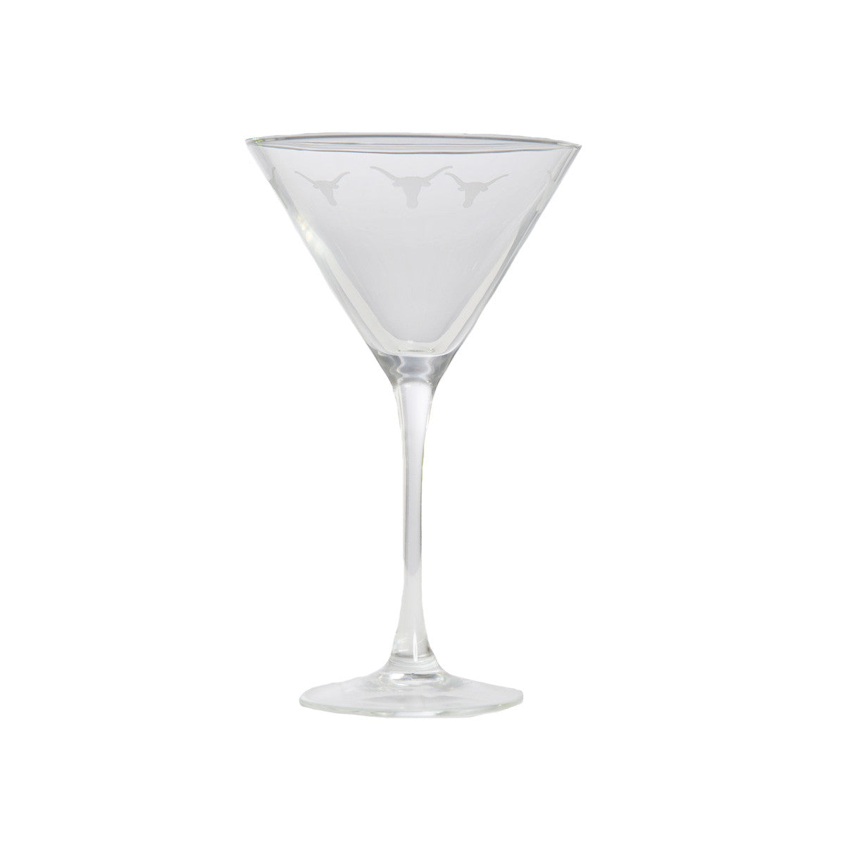 Longhorns Allover Etched Wrap Martini Glass