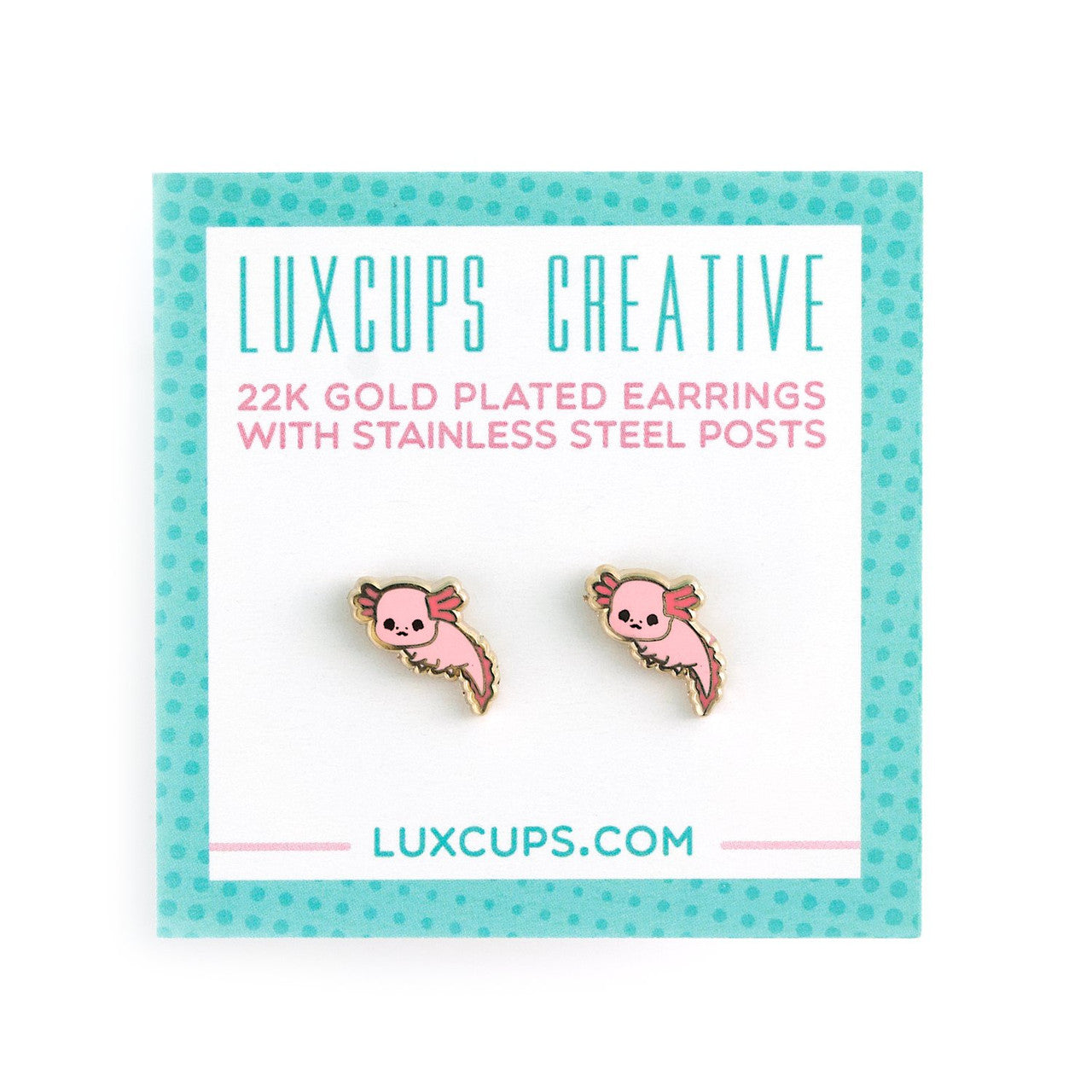 Axolotl Enamel Earrings (LUX E84)