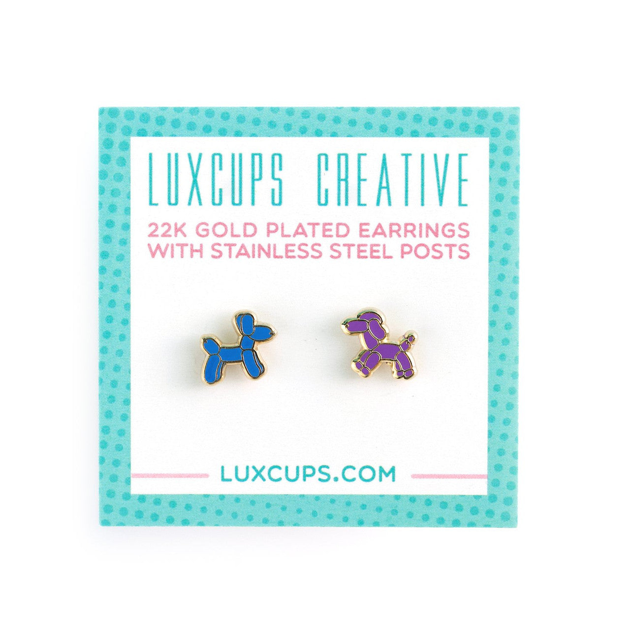 Luxcups Balloon Dogs Enamel Earrings