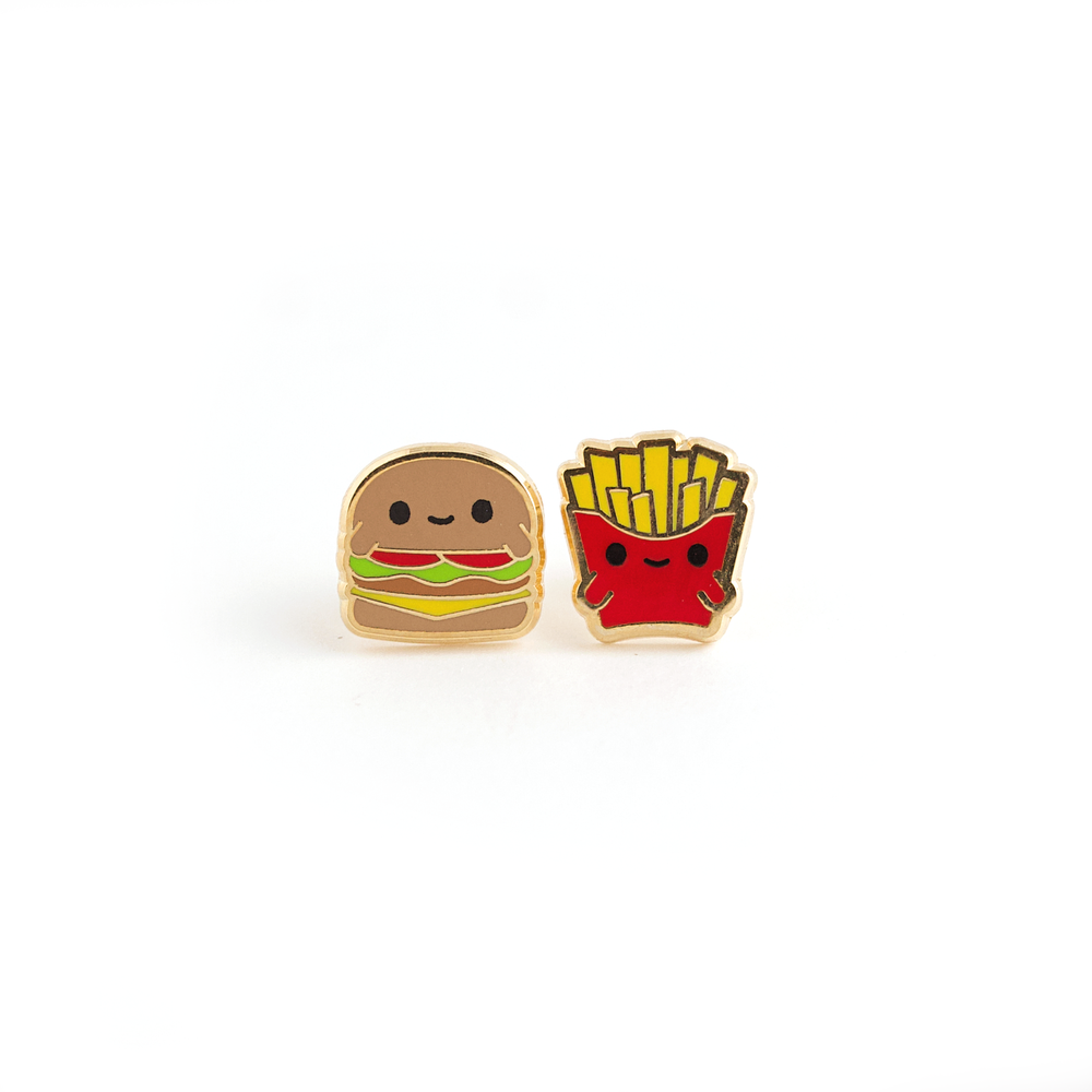 Fast Food Friends Enamel Earrings (LUX E54)