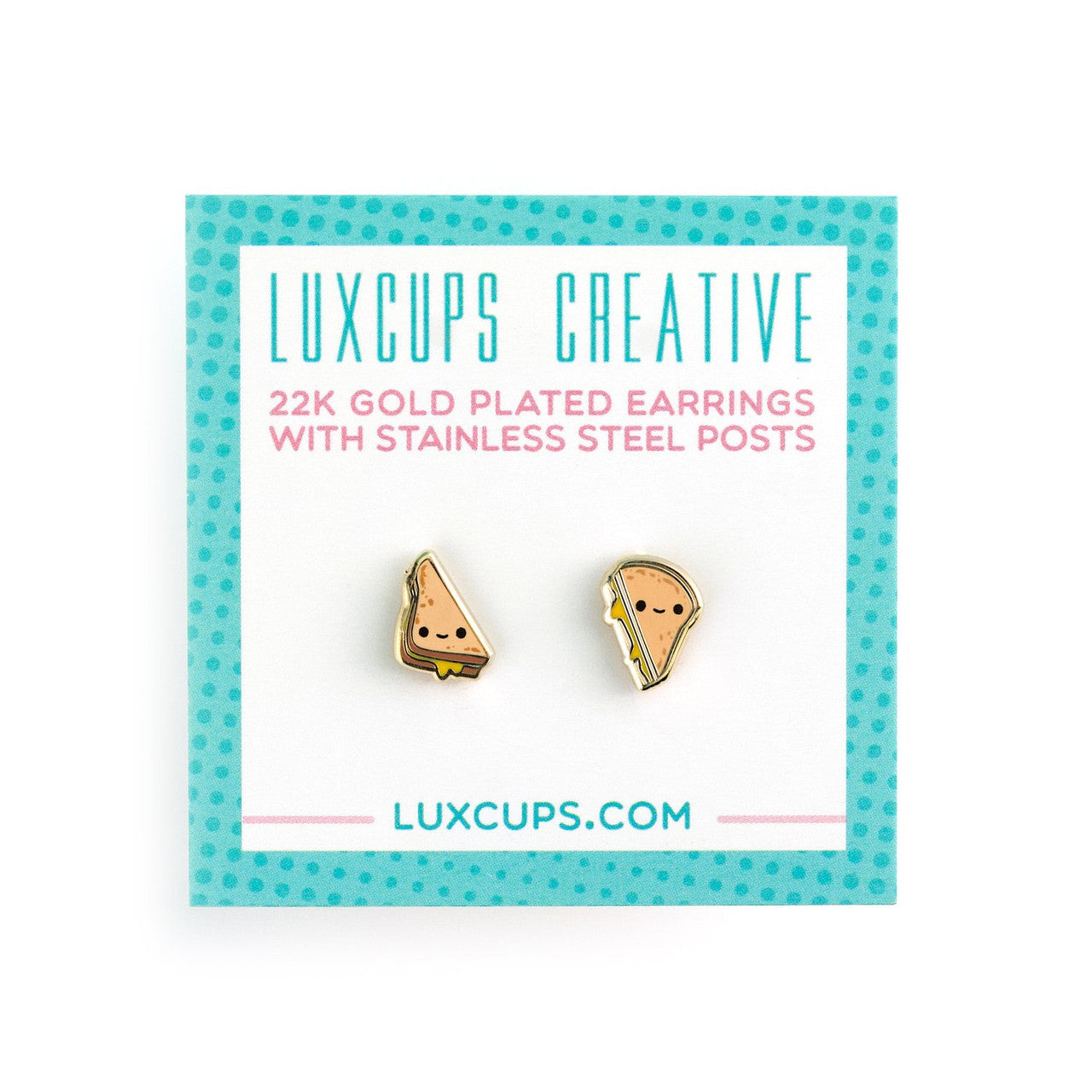 Grilled Cheese Enamel Earrings (LUX E83)