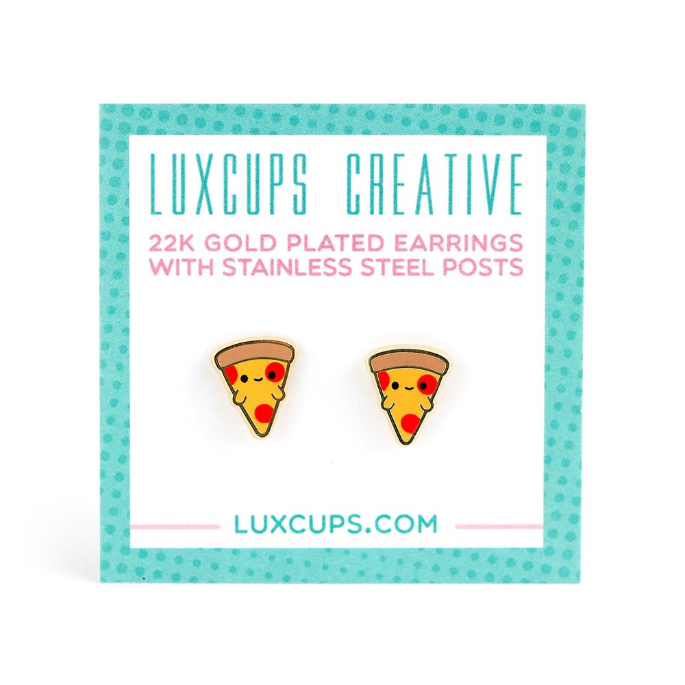 Luxcups Pizza Face Earrings