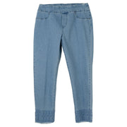 Thin Her Pull-On Denim Embroidered Jeans (N13304PM)