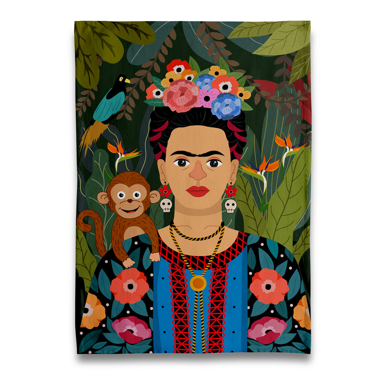 Naked Decor Frida Kahlo & Monkey Tea Towel