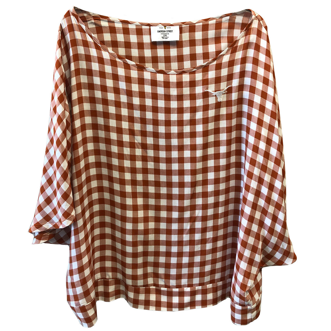 Texas Longhorn Everly Gingham Tunic (FTTX178)