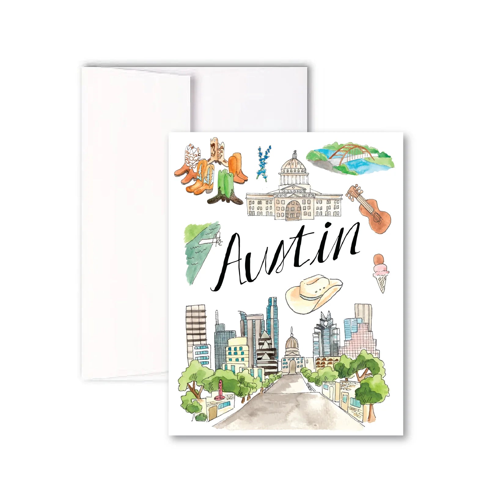 Flower and Vine Austin Icons Boxed Card Set (FV032)(8 Cards)