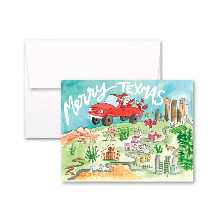 Flower and Vine Merry Texmas Boxed Card Set (FV075)(8 Cards)