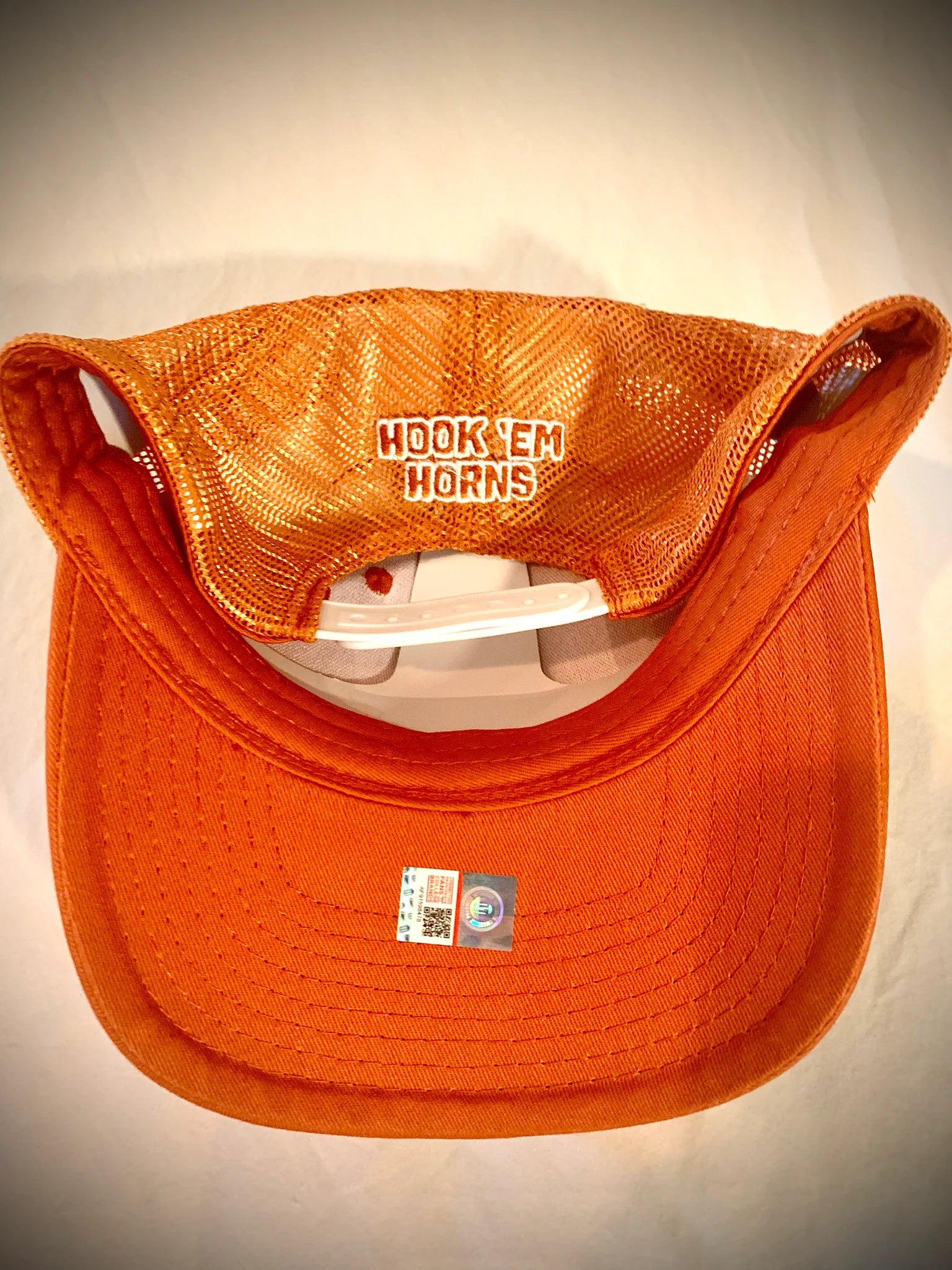 Texas Longhorn 3D Horns Up Orange with White Bevo Trucker Cap