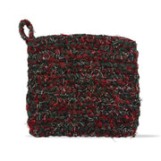 Tag Chindi Crochet Green & Red Plaid Trivet/Pot Holder