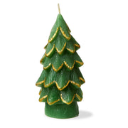 Tag Green Gilded Pine Tree Small Candle
