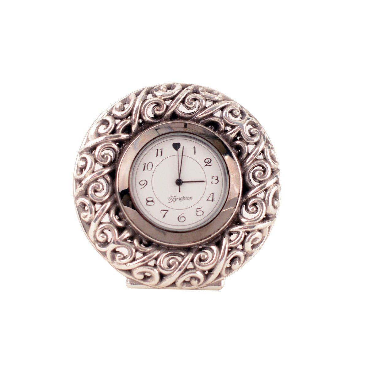 Brighton Crystal Ball Silver Desk Clock (G20170)