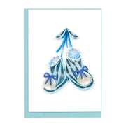 Quilling Mini Enclosure Card Blue Baby Booties (GE5014)