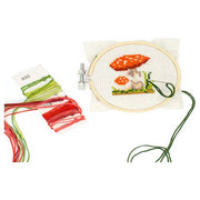 Kikkerland Mushroom Mini Cross Stitch Embroidery Kit