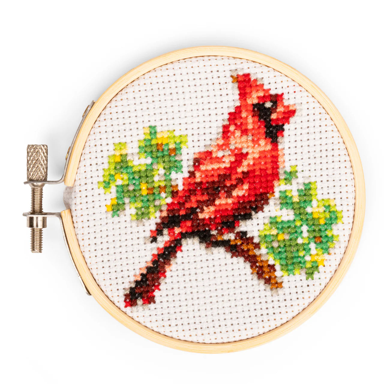 Kikkerland Cardinal Mini Cross Stitch Embroidery Kit