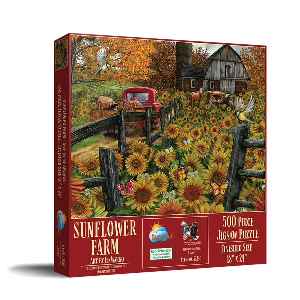 Sunflower Farm 500 piece Jigsaw Puzzle By Ed Wargo