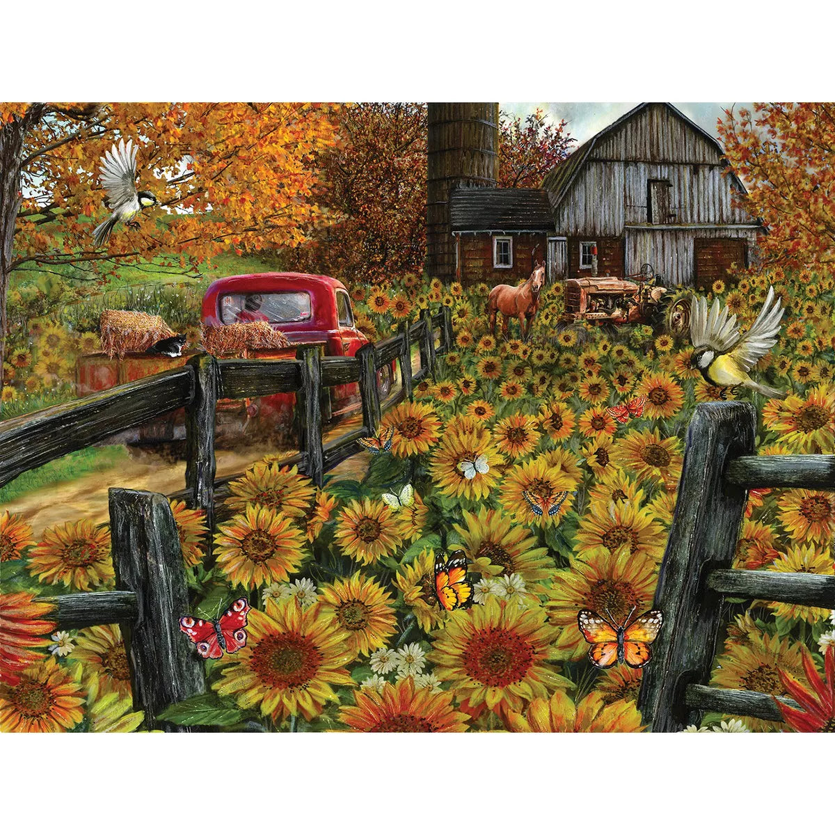 Sunflower Farm 500 piece Jigsaw Puzzle By Ed Wargo