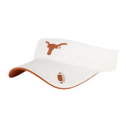 Texas Longhorn Embroidered Logo & Football Visor (G-137-P-WHITE)