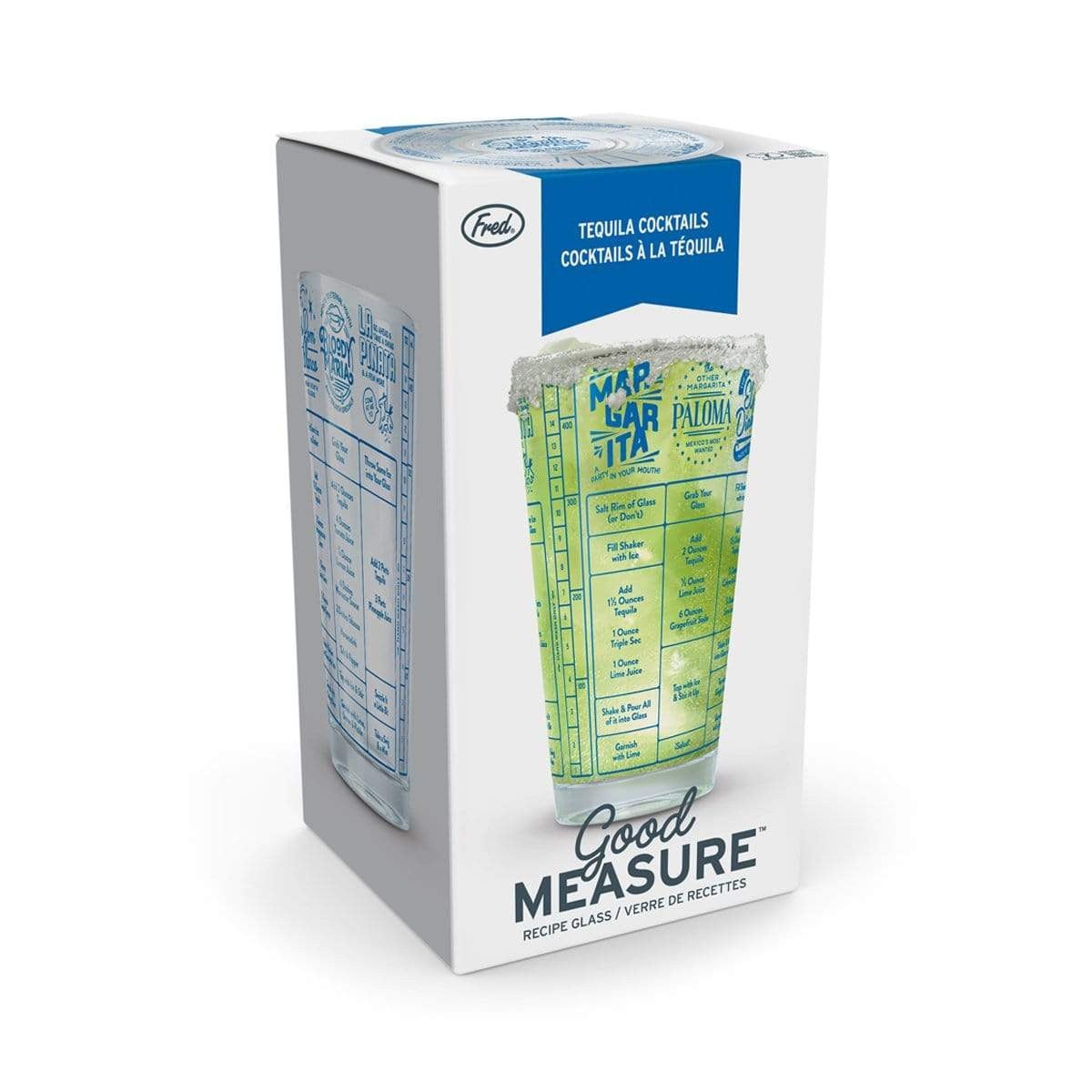 Fred Good Measure Cocktail Recipe Glass (4 Styles)