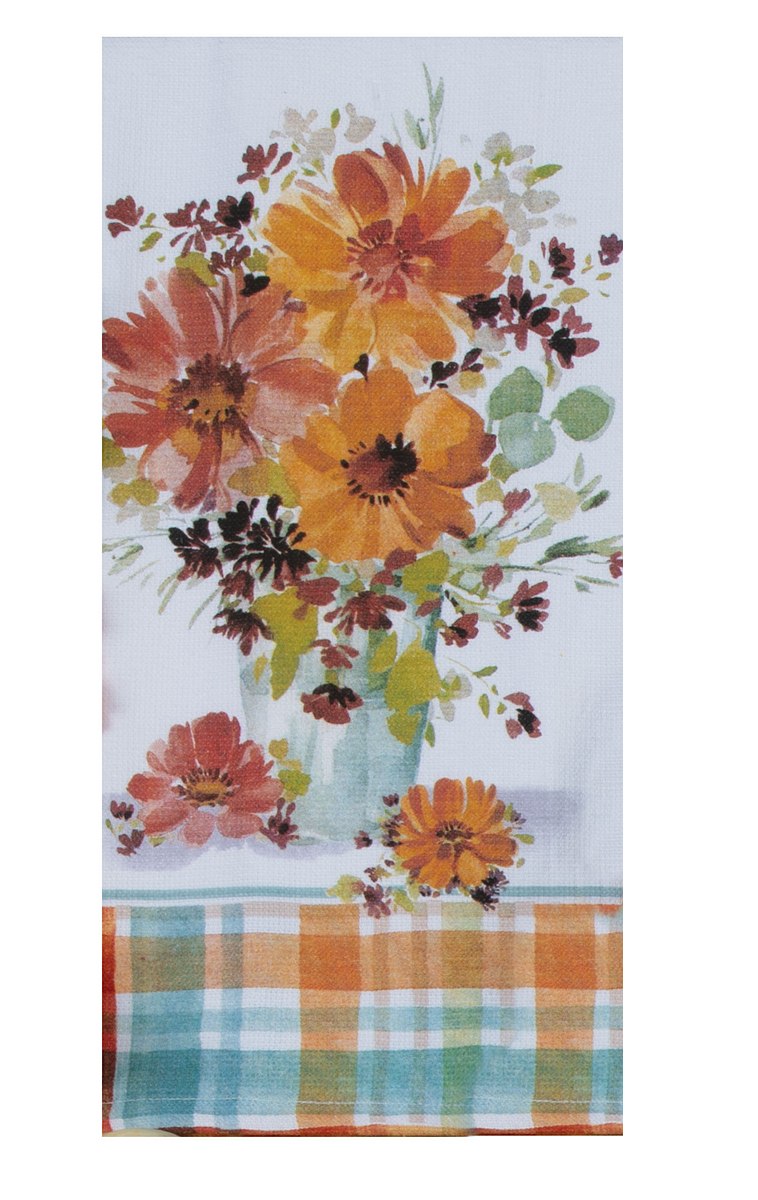 Kay Dee Fall Floral Vase Dual Purpose Towel (H6860)