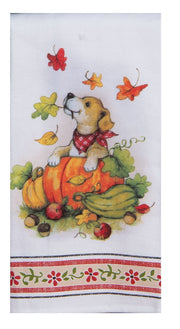 Kay Dee Pumpkin Pup Dual Purpose Towel (H7186)