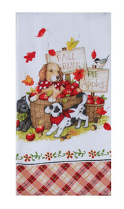 Kay Dee Apple Basket Pups Dual Purpose Towel (H7188)