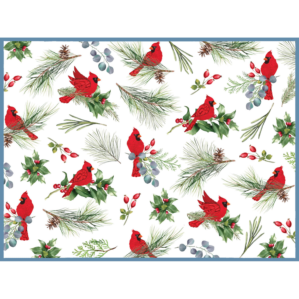 Kay Dee Winter Blue Cardinal Countertop Drying Mat (H7229)