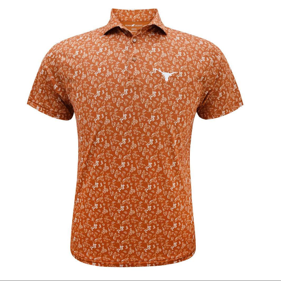 Horn Legend Bamboo Charcoal Longhorn Cowboy Polo