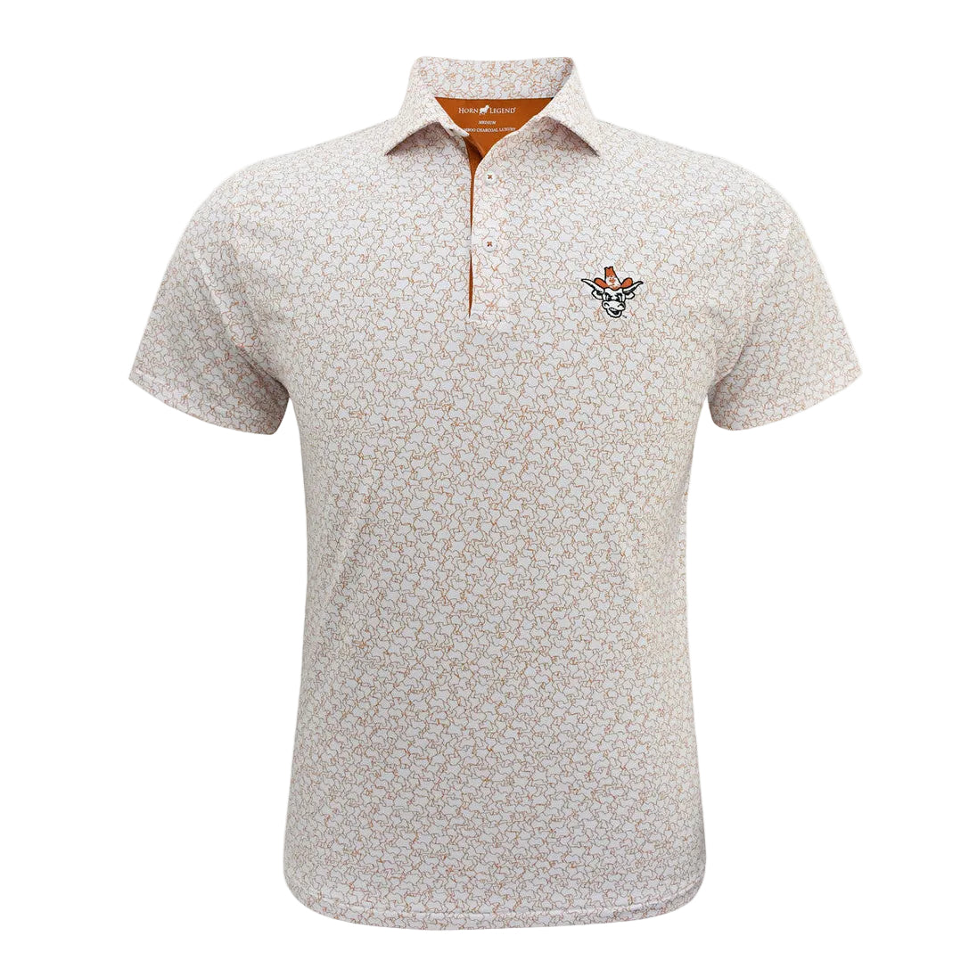 Horn Legend Bamboo Charcoal Longhorn Jigsaw Vintage Bevo and Beat OU Polo