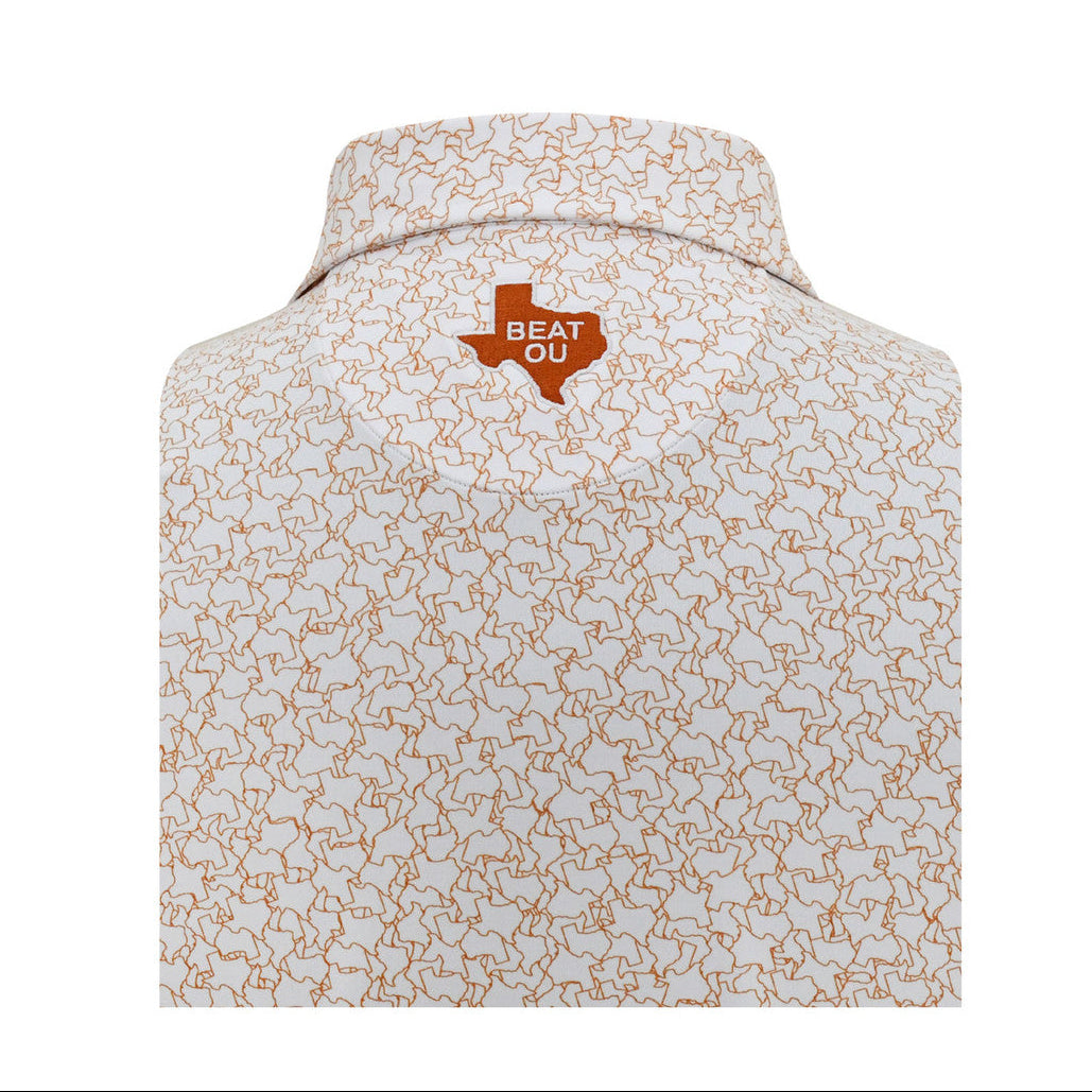 Horn Legend Bamboo Charcoal Longhorn Jigsaw Vintage Bevo and Beat OU Polo