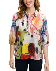 Lior Raglan Sleeve Top (Blue Mix)  (Hazel-5-AR)